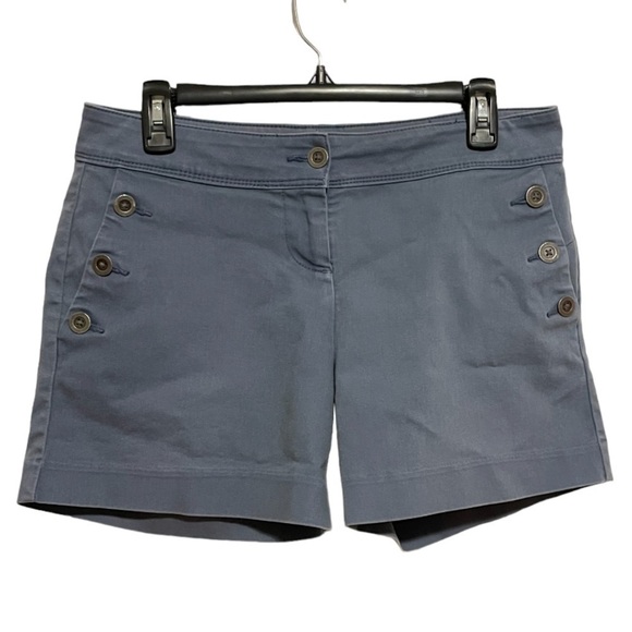 Isaac Mizrahi Blue Button Detail Shorts - Picture 1 of 6